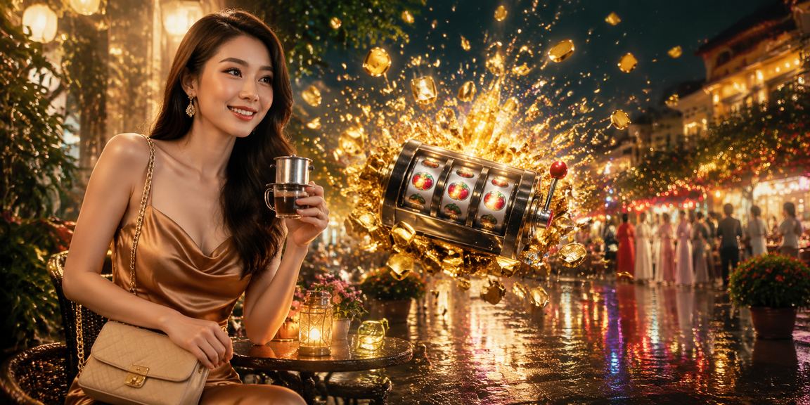Người dùng tại Đà Lạt nhâm nhi cà phê và thử slot game mới trên điện thoại